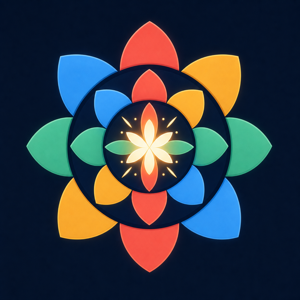 Ringbloom app icon: three concentric flower rings